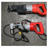 Milwaukee Sawzall and Right Angle Drill Set