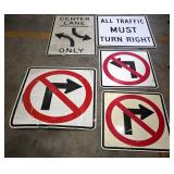 Collection of Traffic Directional Signs
