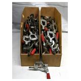 Lot of Metal Toggle Clamps with Red Handles