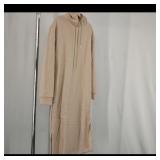 Beige Hooded Sweatshirt Dress