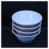 Set of 4 White Ceramic Bowls