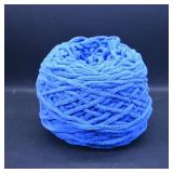 Blue Chenille Yarn Skein