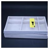 Set of Two White Fabric Jewelry Tray Inserts