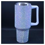 Rhinestone-Studded Travel Mug