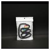 Black Beaded Necklace, 20 Inch