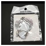 Silver-Tone Heart and Wings Pendant