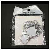 Silver-Tone Heart and Wings Pendant