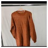 Long Rust Cable-Knit Sweater ï¿½ Women