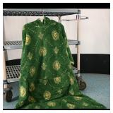 Green Hooded Fleece Throw with Lion Motif