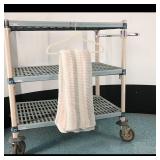 Striped Knit Throw Blanket  Pink, Gray & Cream