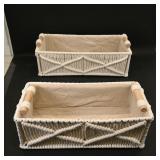 Set of 2 Rectangular Macramé Storage Baskets...