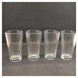 Set of 4 Clear Pint Glasses  Brand Not Visible