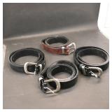 Lot of 4 Leather Belts  Mixed Colors