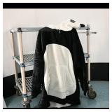 Panda-Themed Oversized Hoodie Blanket  Black &...