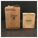 Dove Ultra Care Shampoo 12 fl oz (4) + Sheets...