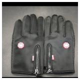 Pair of Black Zip Cuff Gloves (2)