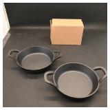 Two 6.5" Cast Iron Pans & Samsung Knob Covers (4)