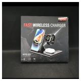 HYS 03 Fast Wireless Charger 3-in-1 (Black)