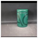Green Cylindrical Metal Tin
