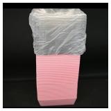 Assortment of Pink Plastic Plates & Lids (stacked)