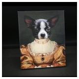 Framed Canvas Portrait of Dog in Renaissance Dress