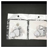 Pair of Heart-Shaped Metal Keychains (2)