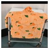 Plush Orange Printed Hoodie