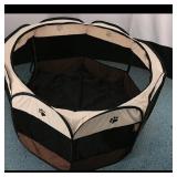 Collapsible Fabric Pet Playpen  Paw Print Design