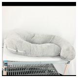 Gray Plush Pregnancy Support Pillow