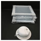 Smoke Alarm & Four 8" x 8" White Aluminum...