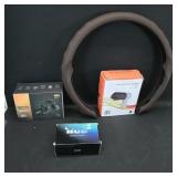 Assorted Car Accessories: Steering Wheel Cover,...
