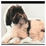 Dog-Shaped Plush Photo Pillow  Brown & White