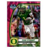 Bowman Chrome Evan Stewart Oregon WR Pink...