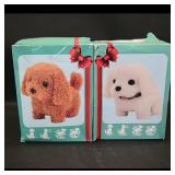 Pair of Toy Walking/Barking Plush Dogs (2)