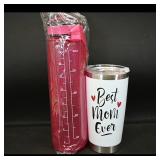 Hydration Motivation Water Bottle 900ml & "Best...