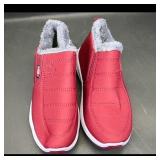 Red Quilted Slip-On Shoes Size 39