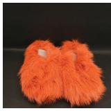 Pair of Orange Faux Fur Slippers CN42-43