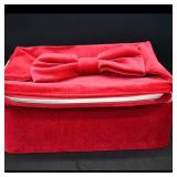 Red Velvet Bow Train Case  Brand Not Visible