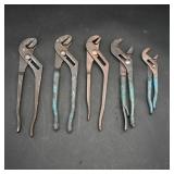 Set of 5 Slip Joint Pliers ï¿½ Assorted Sizes