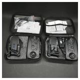 Pair of Foldable Camera Drones with Remotes in...