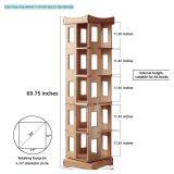 Larger Solid Wood Rotating Bookshelf 5-Tier,...
