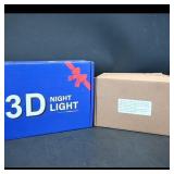 3D Night Light & LED Lamp with Remote & Wiring