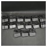Assortment of 15 Black Wall Plug Power Adapters