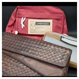 LANSHIYA Backpack (Red) with Woven Brown Clutch...