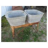 DOUBLE WASH TUBS W/ STAND