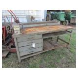 31"X7FT INDUSTRIAL WORK BENCH W/4 DRAWERS, BENCH