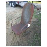 VINTAGE HIGH BACK METAL LAWN CHAIR