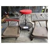 CRAFTSMAN MECHANIC SHOP STOOL, 2 MORE STOOLS