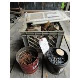 CRATE FULL OF HARDWARE, NAILS
