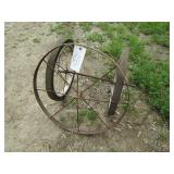 GARDEN PLOW STEEL WHEEL, PR HARD RUBBER WHEELS W/